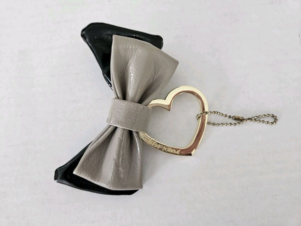 Betsey Johnson Heart & Bow Patent Leather Keychain